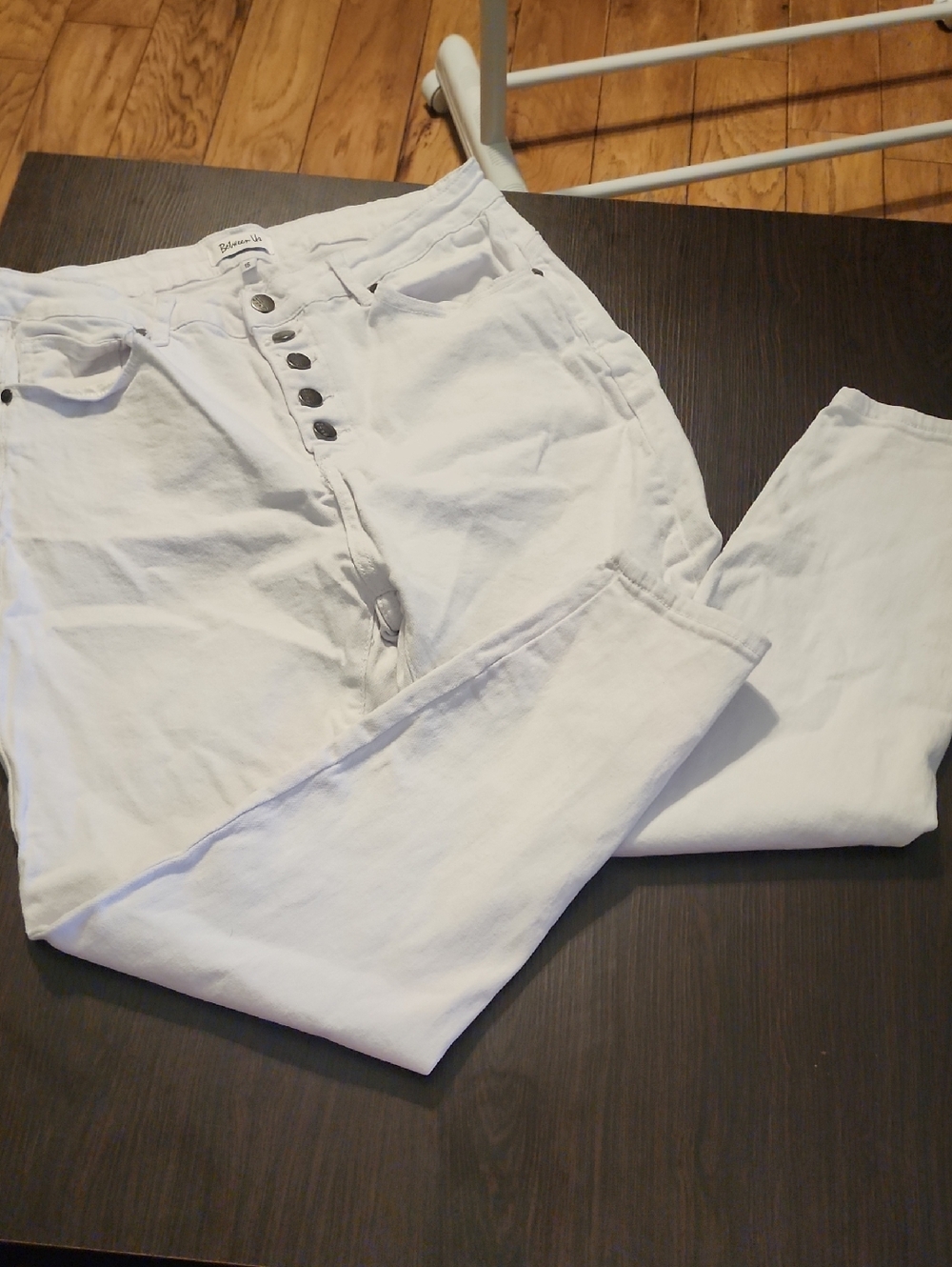 High-Rise White Button-Fly Women’s Jeans